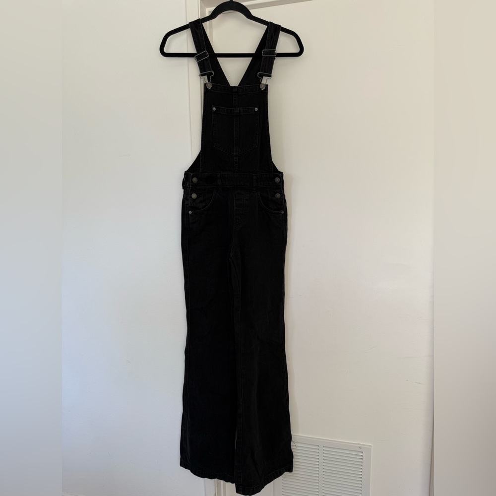 We The Free Black Denim Regular Mid Rise Overalls